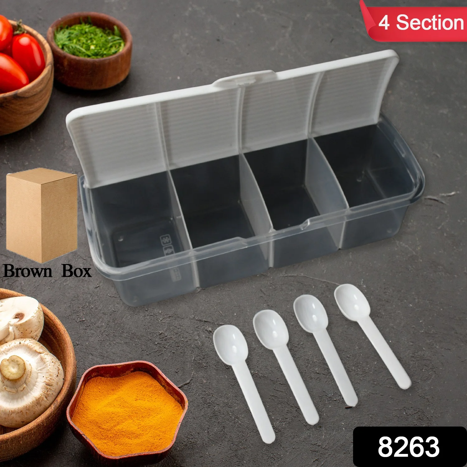 Airtight Masala Box – 4-Section Spice & Pickle Storage | Tidy Table - Image 2