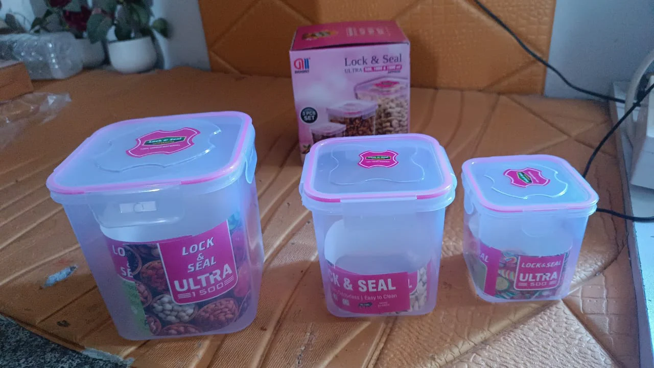 Airtight Kitchen Storage Container Set – 3 Pcs with Lock Seal Lids - Image 10