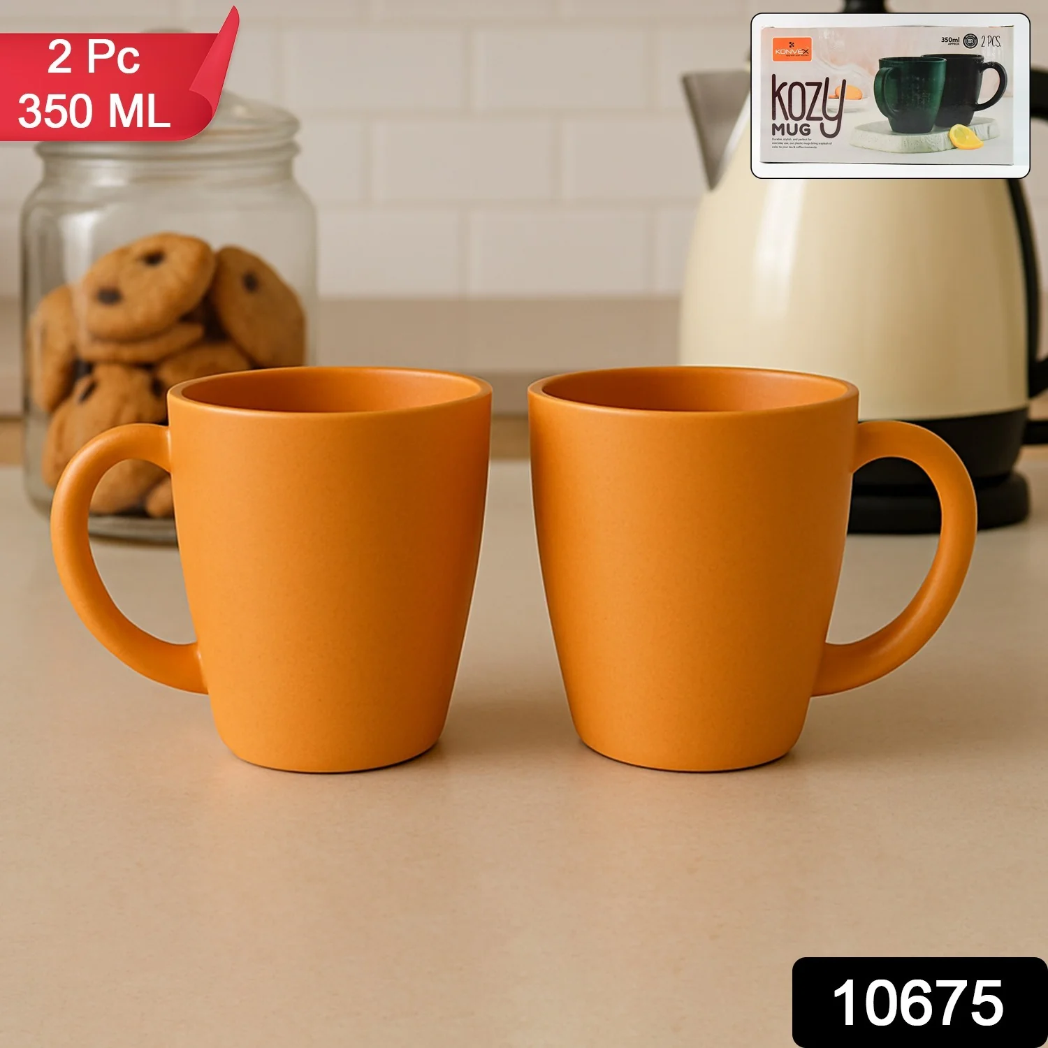 Coffee Mugs – Premium 350ml Set of 2 with Ergonomic Grip - Image 2