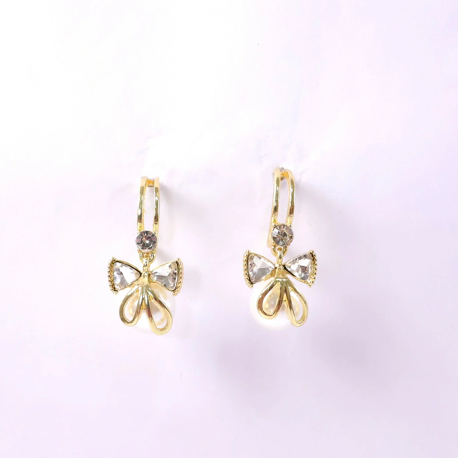 Bow Pearl Drop Earrings – Elegant Korean Style for Women - Image 5