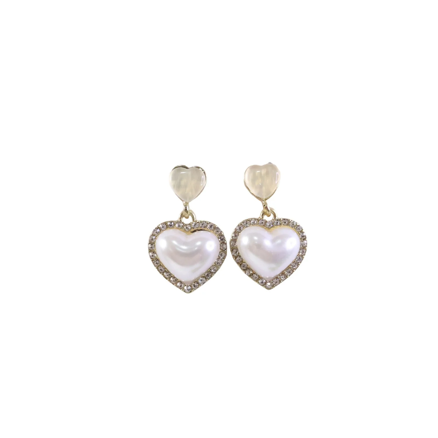 Heart Pearl Drop Earrings – Elegant Korean Style Jewelry - Image 5