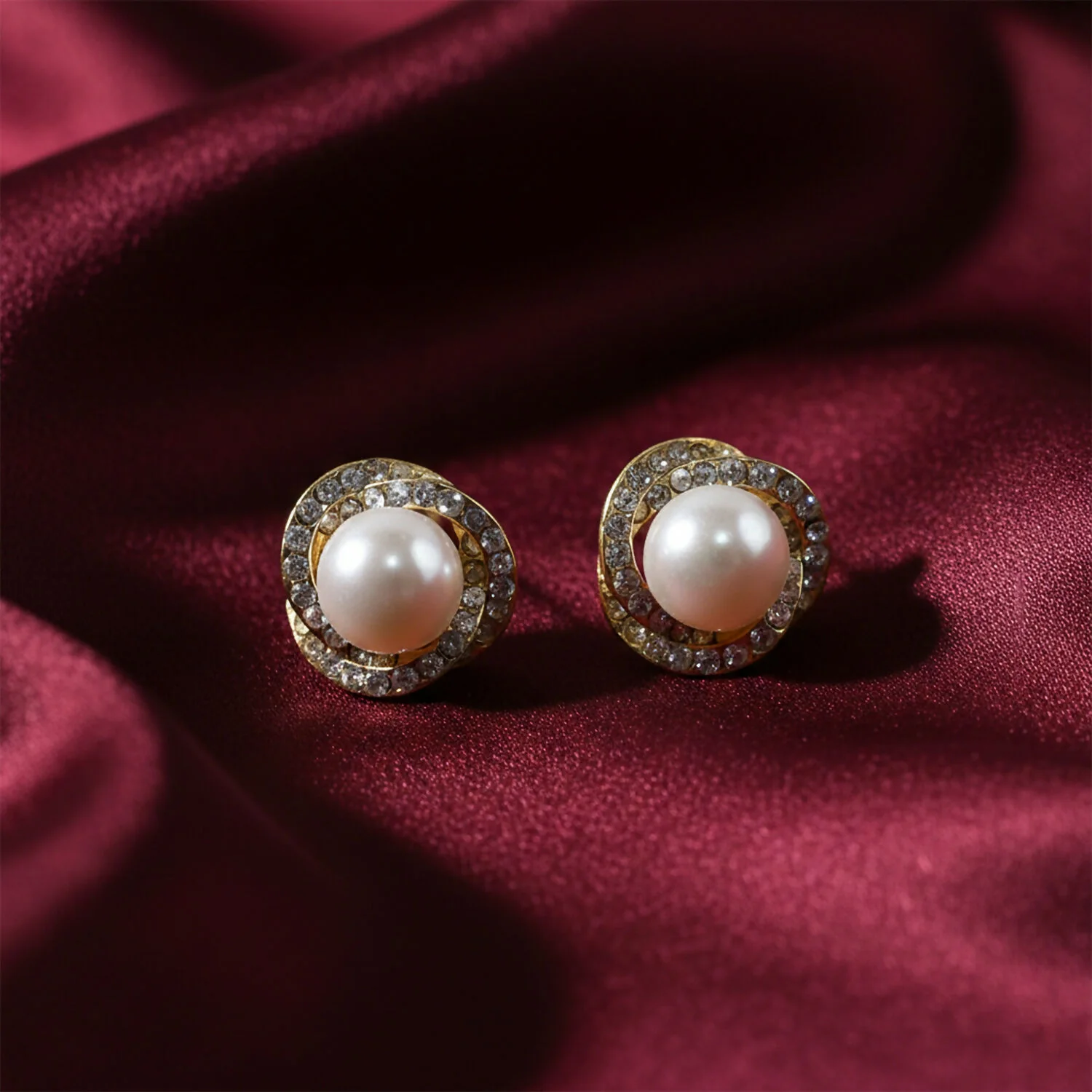 Pearl Floral Stud Earrings – Elegant Korean Style Jewelry - Image 2