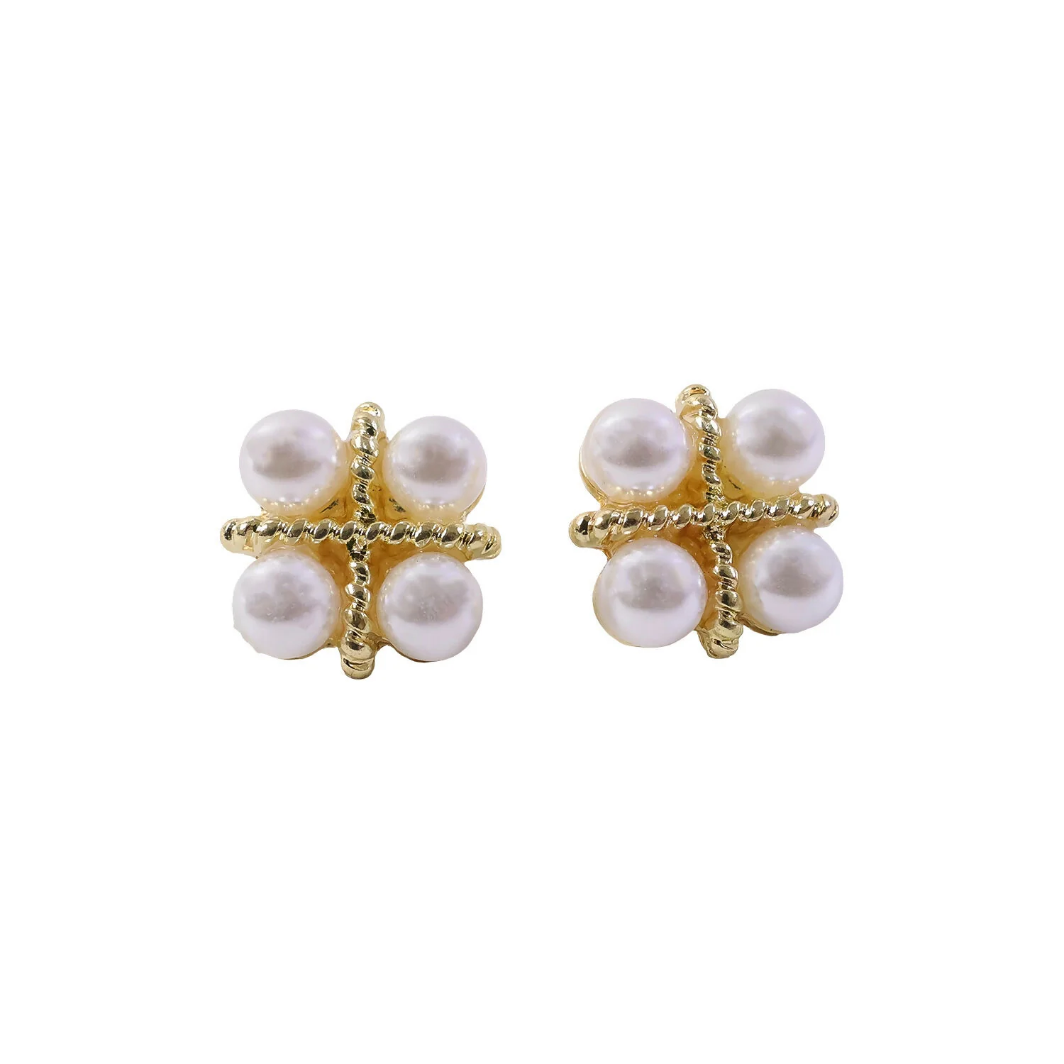 Korean Vintage Pearl Studs – Elegant Gold Design for Women - Image 5