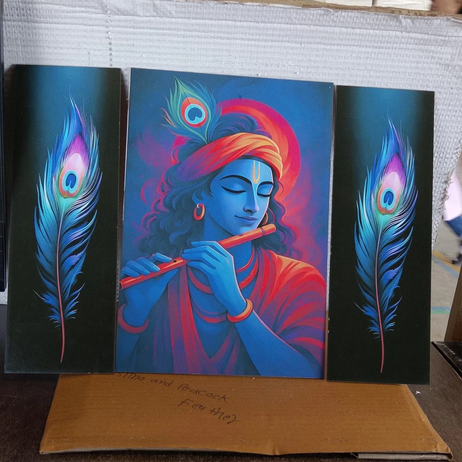 Krishna Wall Art – Vibrant MDF Painting for Spiritual Décor - Image 8