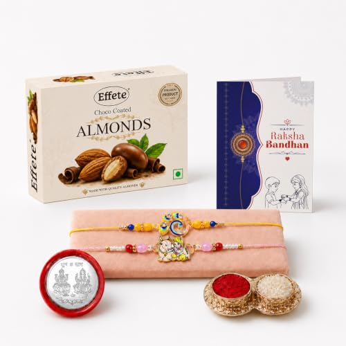 Krishna, Bird Rakhi Combo - Raksha Bandhan Gift with Choco Almonds 32gm, Pack of 6 - Image 6