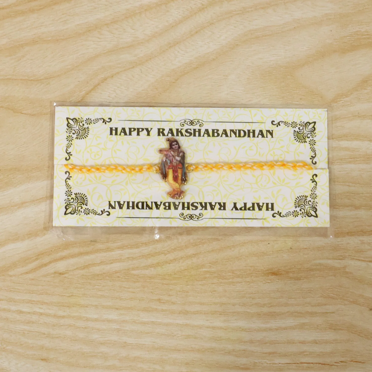 Krishna Flute Charm Rakhi – Stylish & Lightweight Dori Design - Image 6