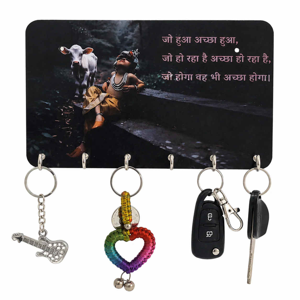 Krishna Motivational Key Holder – Elegant Wall-mounted Design - Image 2
