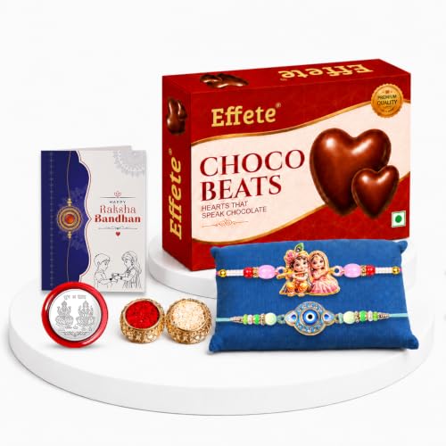 Krishna Radha, Evil Eye Rakhi Combo - Raksha Bandhan Gift with Choco Beats 32gm, Pack of 6 - Image 6