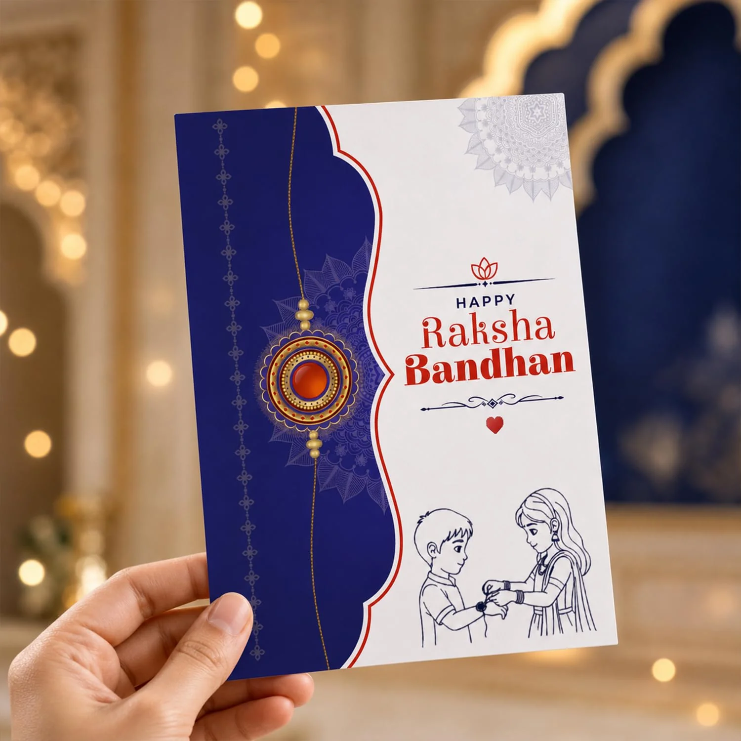 Krishna Radha Rakhi Combo - Raksha Bandhan Gift with Choco Almonds 32gm, Pack of 5 - Image 11
