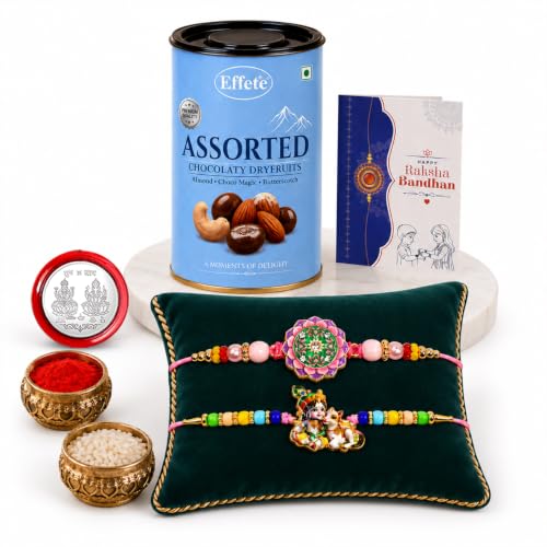 Krishna Rakhi Combo - Raksha Bandhan Gift with Assorted Choco 96gm, Pack of 6 | Rakhi Gift - Image 6