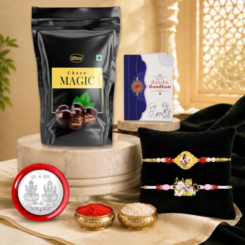 Krishna Rakhi Combo - Raksha Bandhan Gift with Choco Magic Standy Pouch, Pack of 6 - Image 2