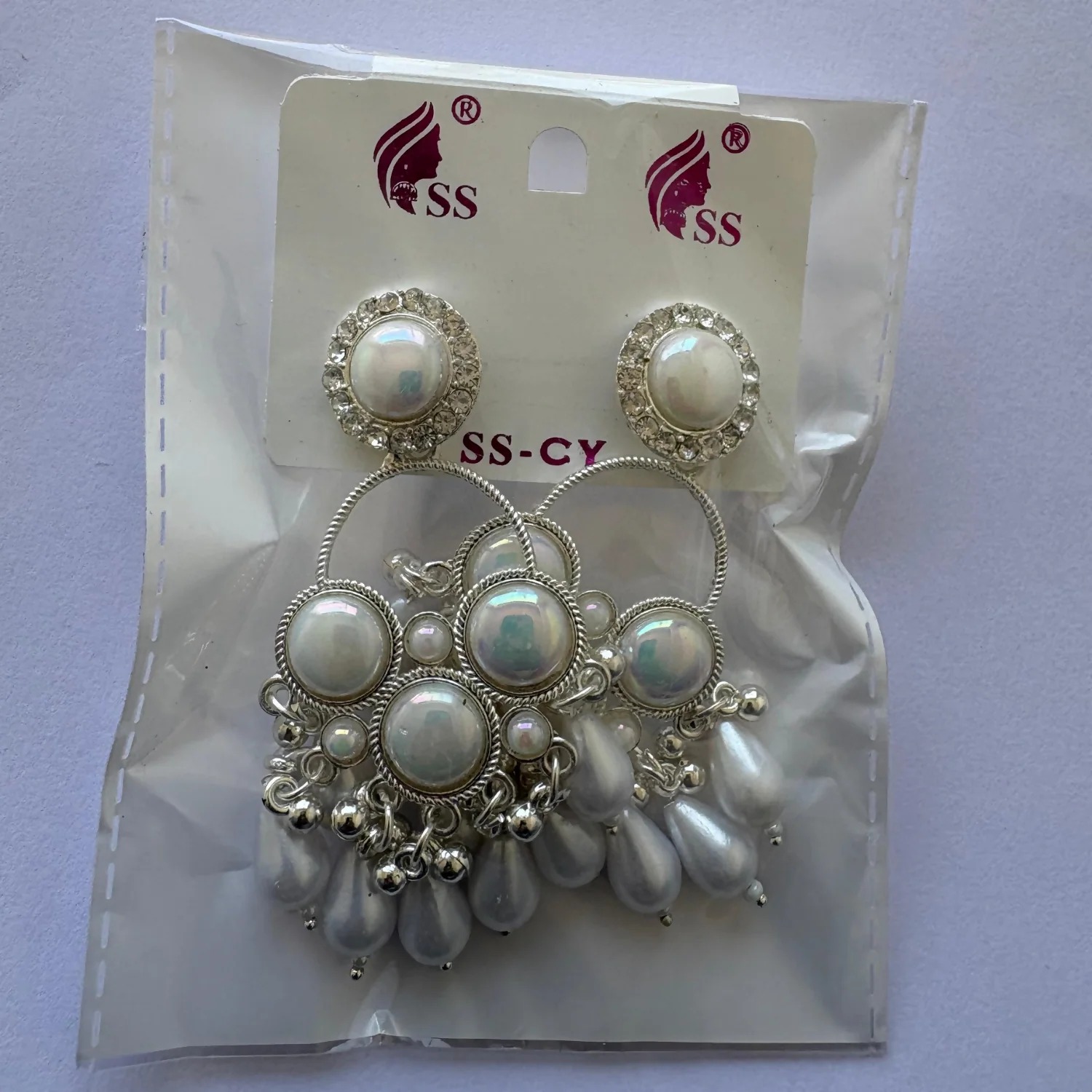 Kundan Pearl Chandbali Earrings – Elegant Silver-Plated Design - Image 5