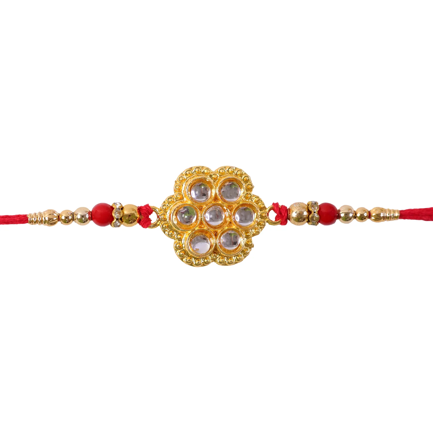 Kundan Rakhi – Traditional Rudraksha Design for Brother - Image 5
