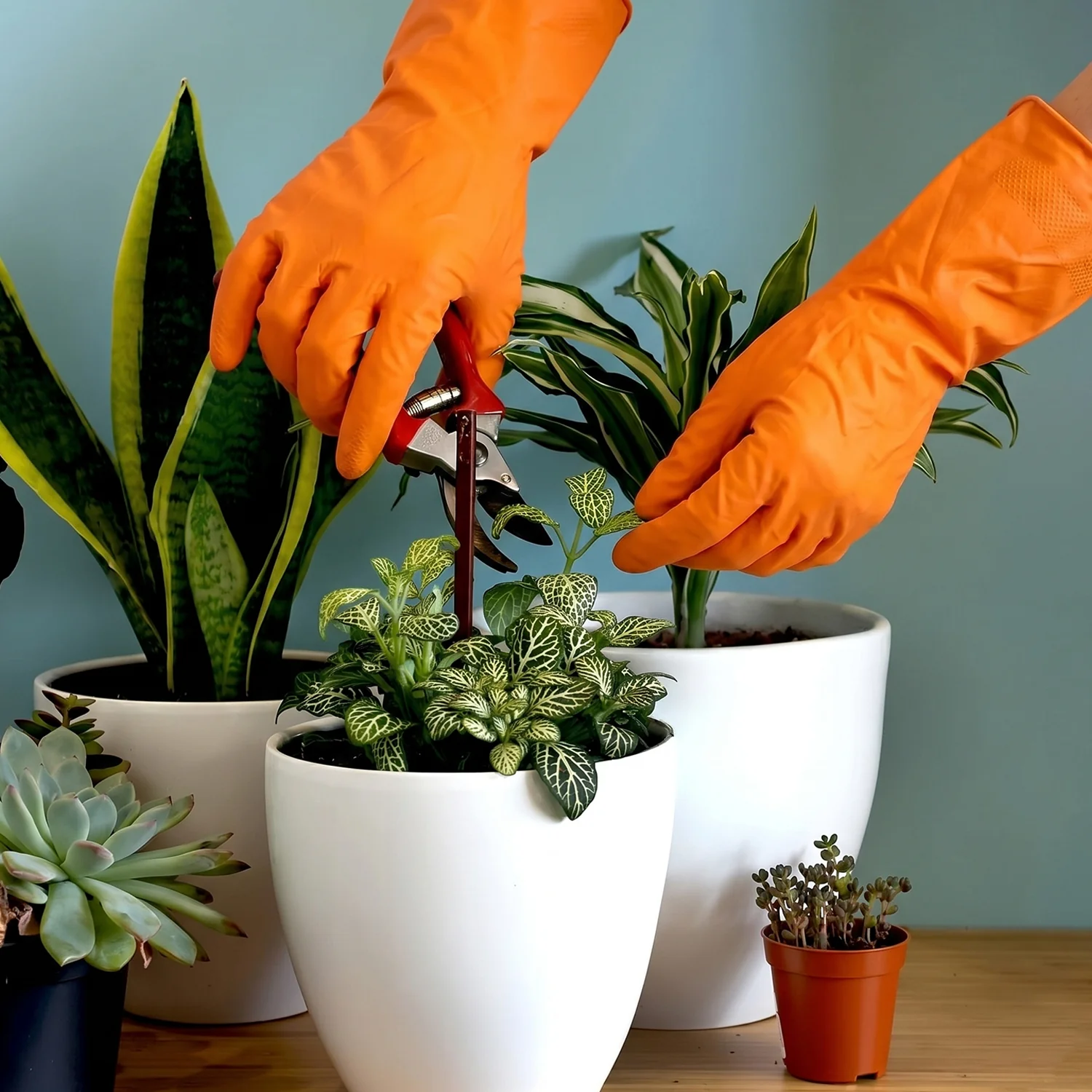 Large Orange Waterproof Rubber Gloves – Reusable Kitchen Protectors - Image 3