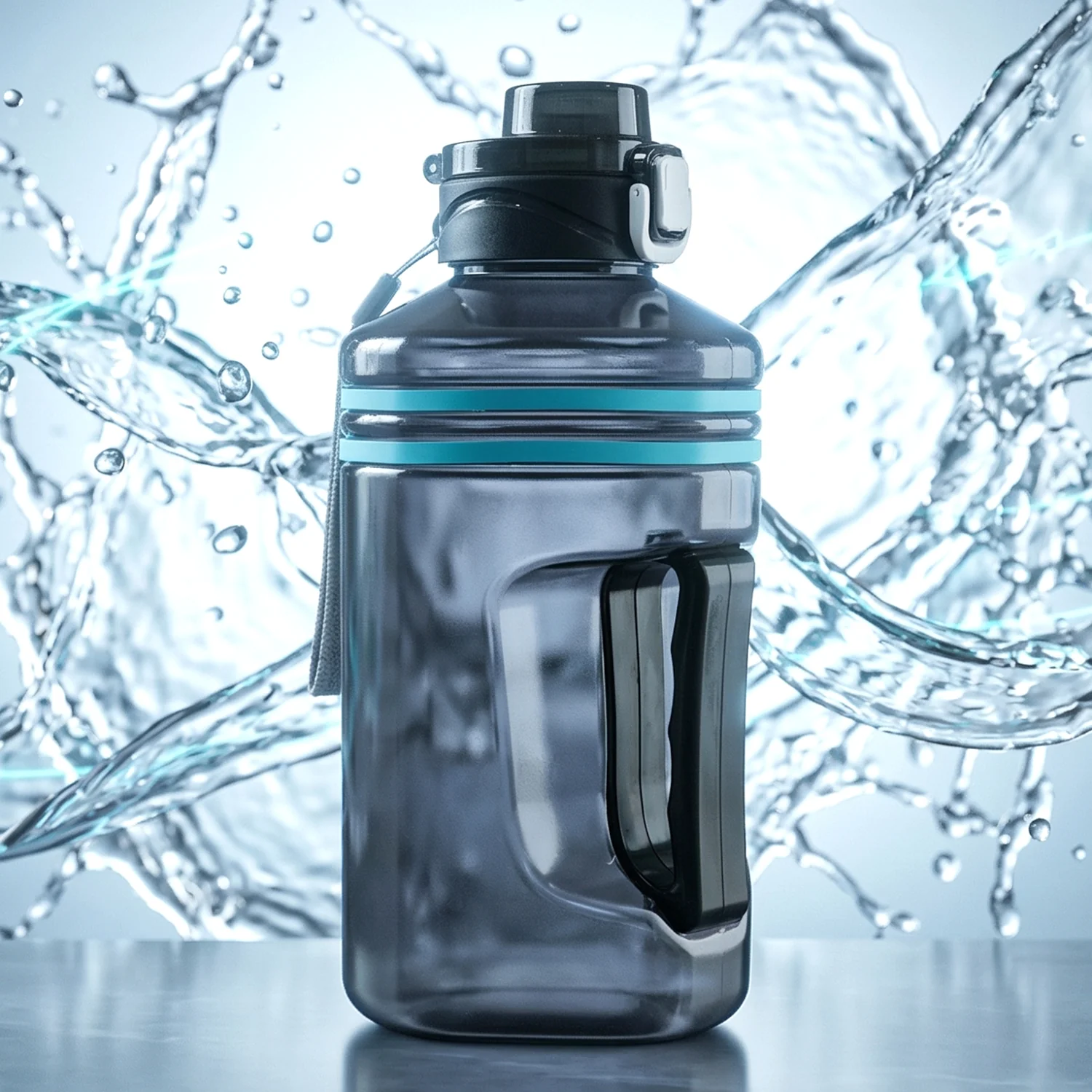 Water Bottle – Large Square Design with Handle for Easy Carrying - Image 5