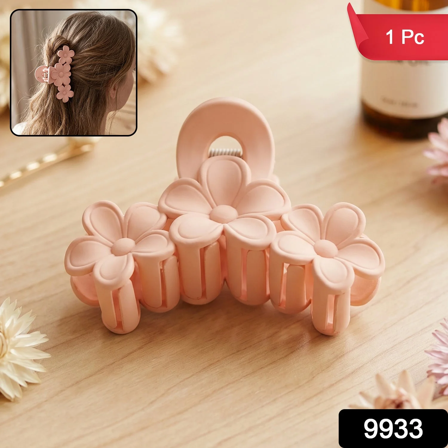 Large Plastic Hair Clip – Elegant Flower Design for Women - Image 2