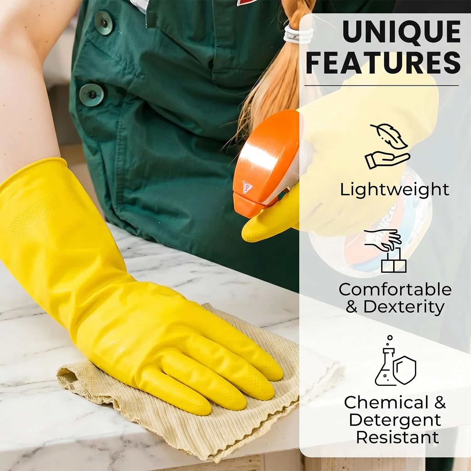 Waterproof Rubber Gloves – Durable & Reusable for Household Tasks - Image 4