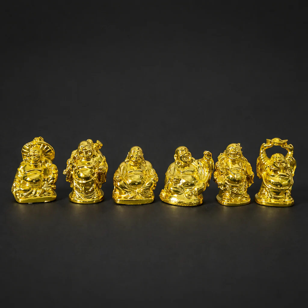 Laughing Buddha Idol Set – Joyful Home & Office Decor - Image 3