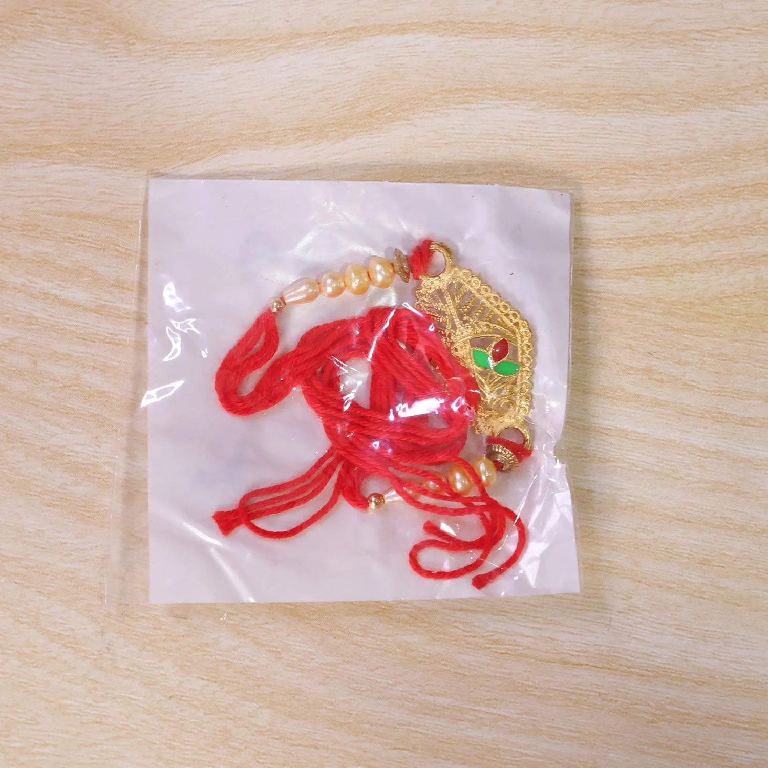 Leaf Motif Stone Studded Designer Premium Traditional Rakhi for Brother - Image 6