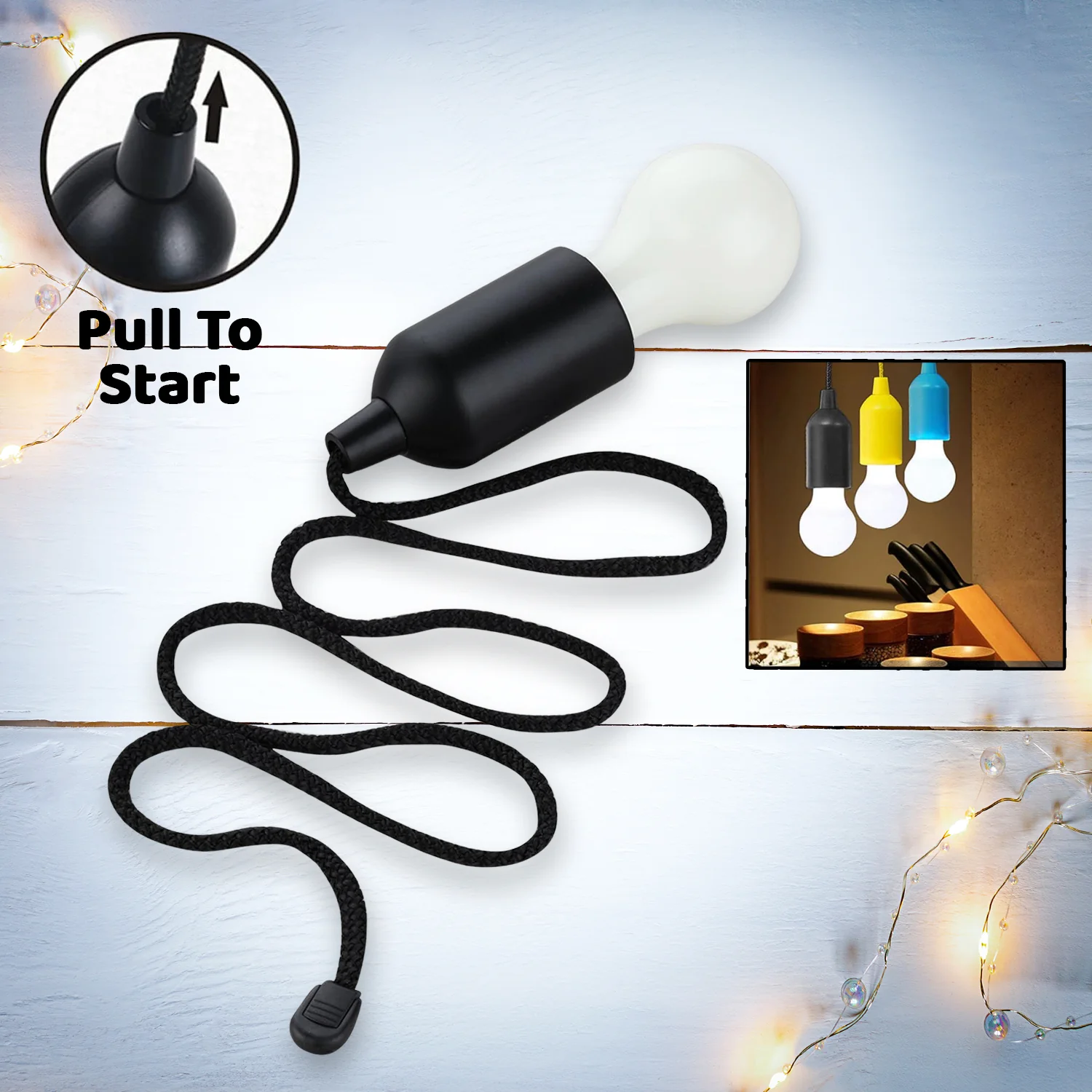 LED Pull Cord Light – Portable Battery Bulb | Indo Glow