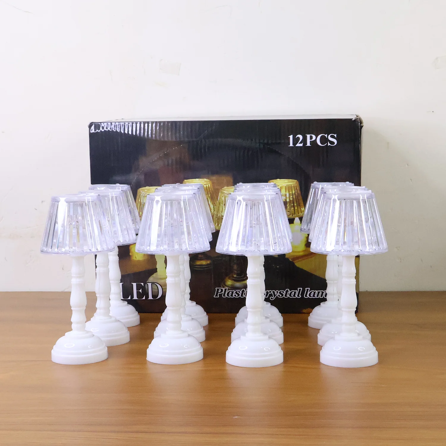 LED Crystal Table Lamps – Elegant Set of 12 Warm Lights - Image 7