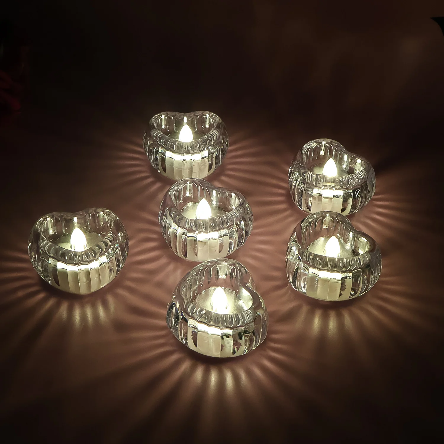 LED Crystal Tealight Candles – Elegant Flameless Warm Glow (6 Pc) - Image 3