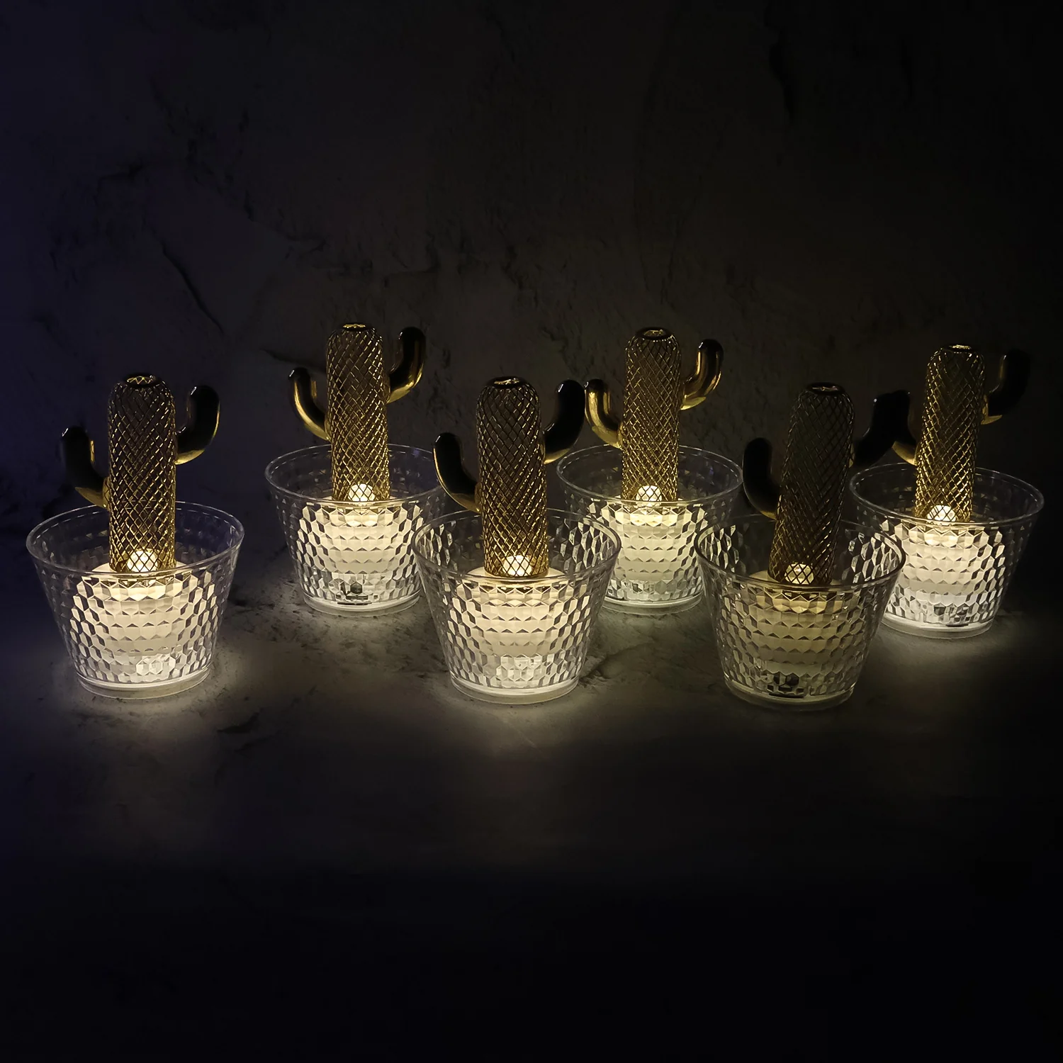 LED Flameless Decorative Candles – Cactus Design, Warm White Glow - Image 3