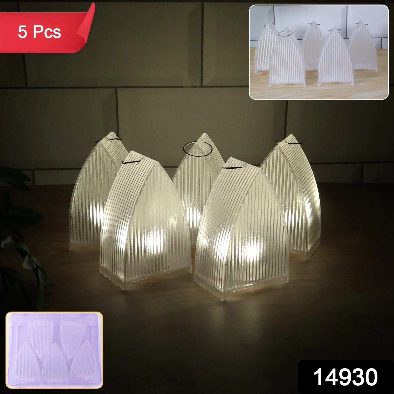 LED Flameless Lantern Lights – Safe & Elegant 5-Pc Set - Image 2