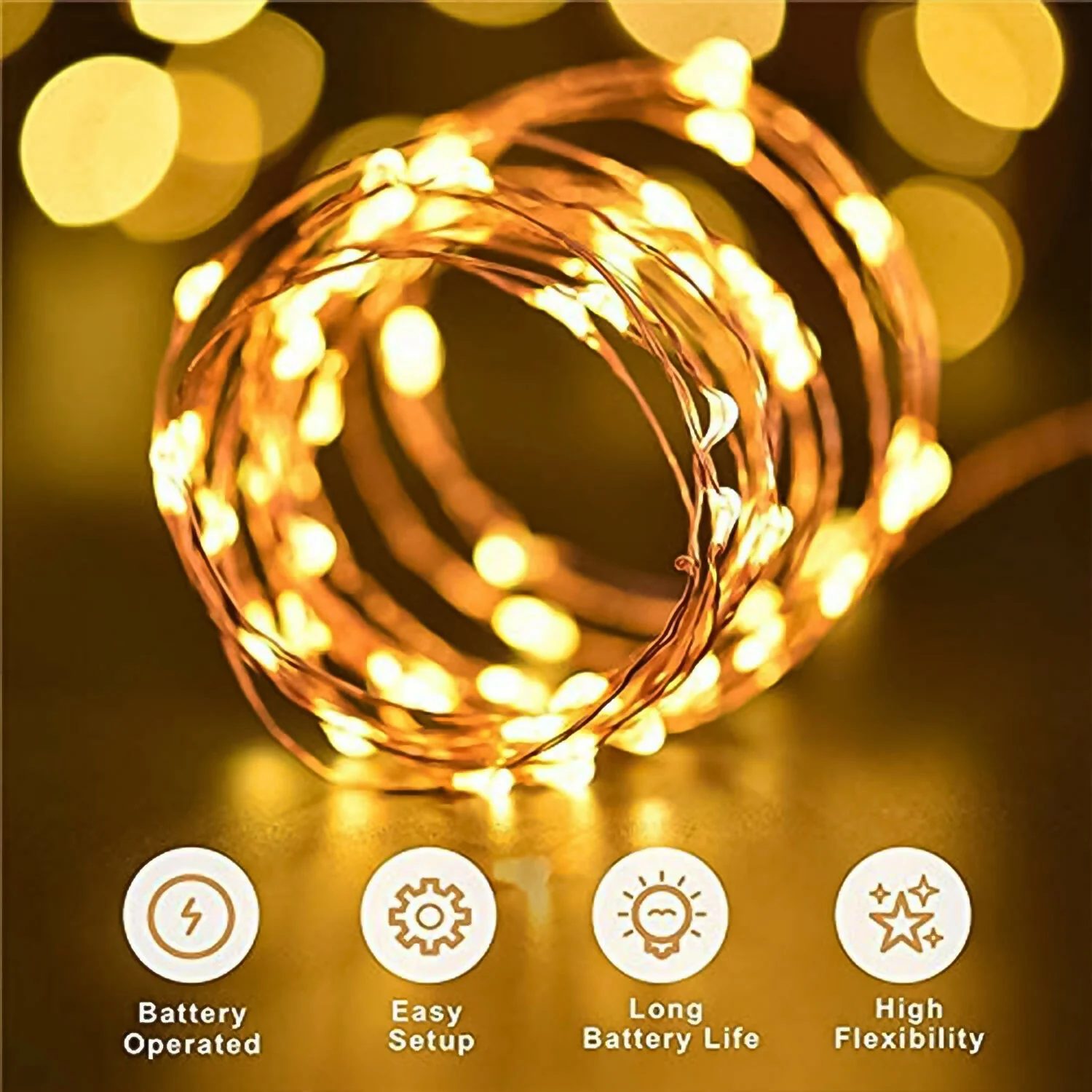 LED Flexible Wire Waterproof Lights (2AA Battery Operated, Battery - Image 3