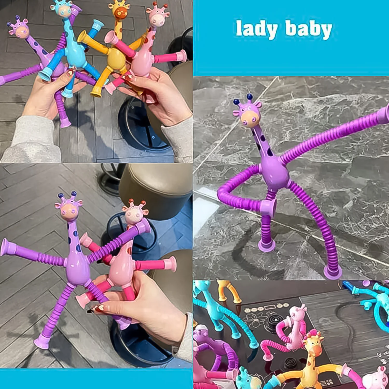 LED Giraffe Fidget Toy – Telescopic Suction Cup | Dollverse - Image 3