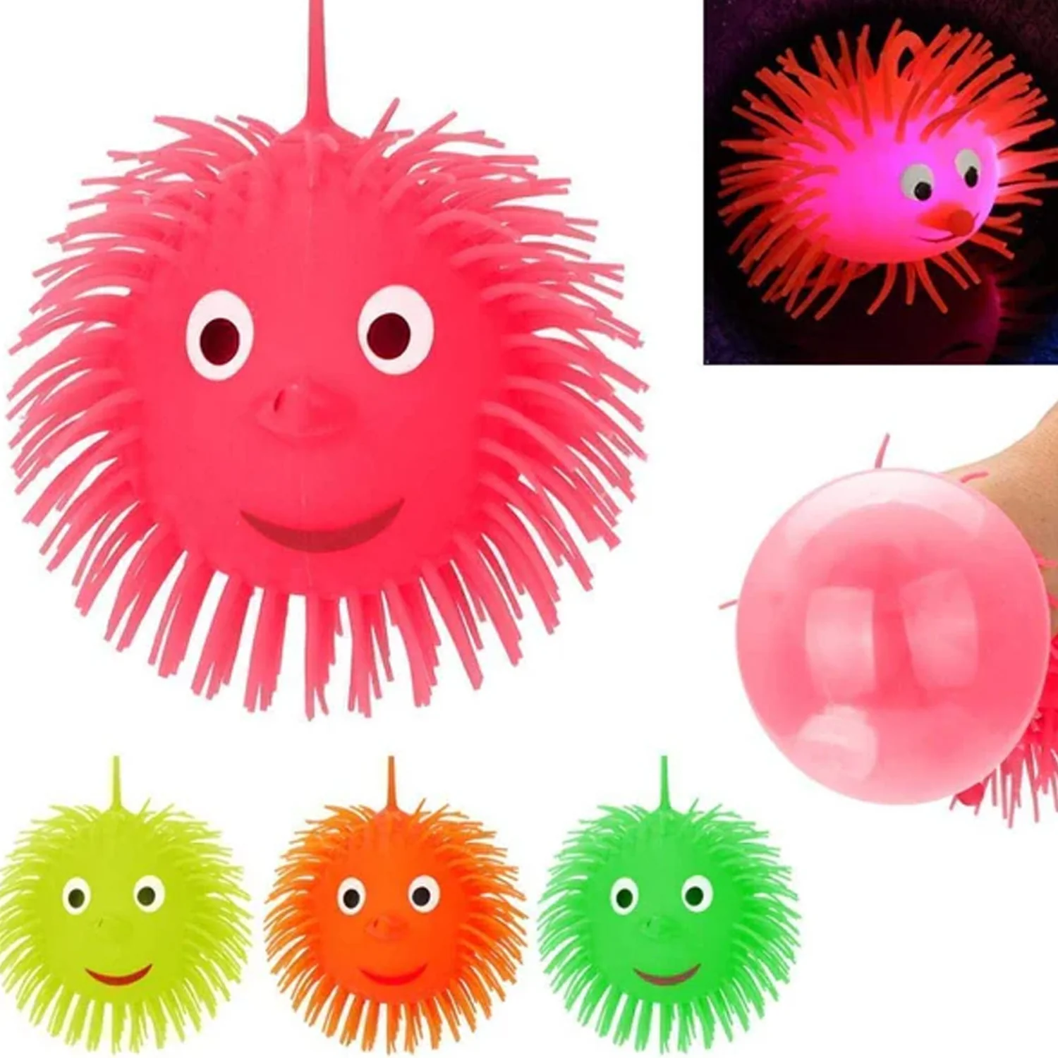 LED Spiky Puffer Ball – Soft Light-Up Stress Relief Toy - Image 3