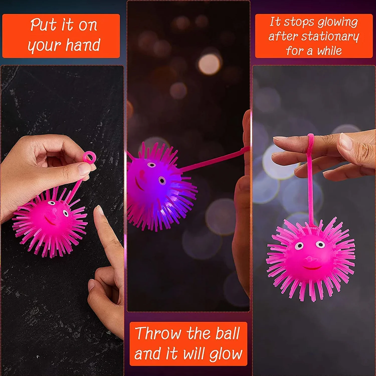 LED Spiky Puffer Ball – Soft Light-Up Stress Relief Toy - Image 6