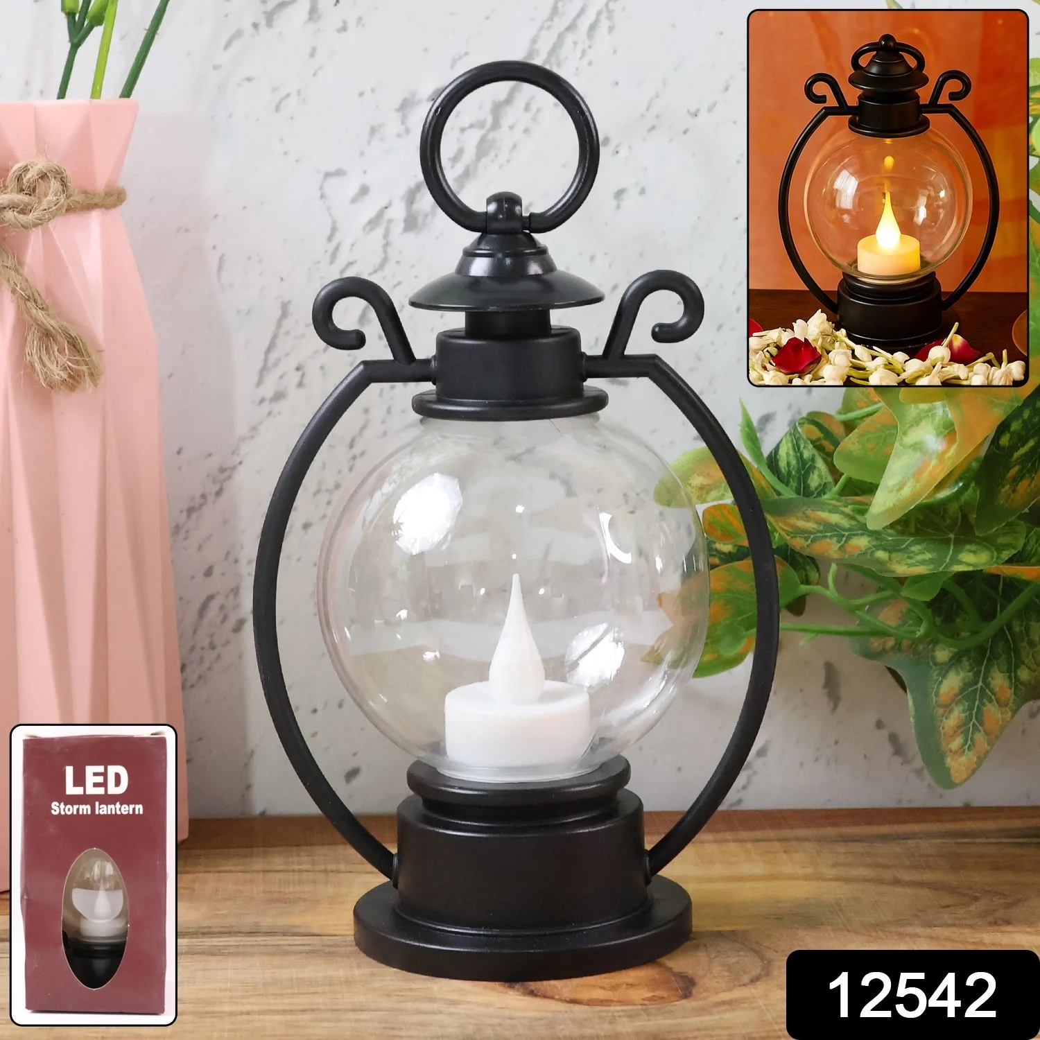 LED Storm Lantern – Vintage Vintage Style Warm Flickering Light - Image 2