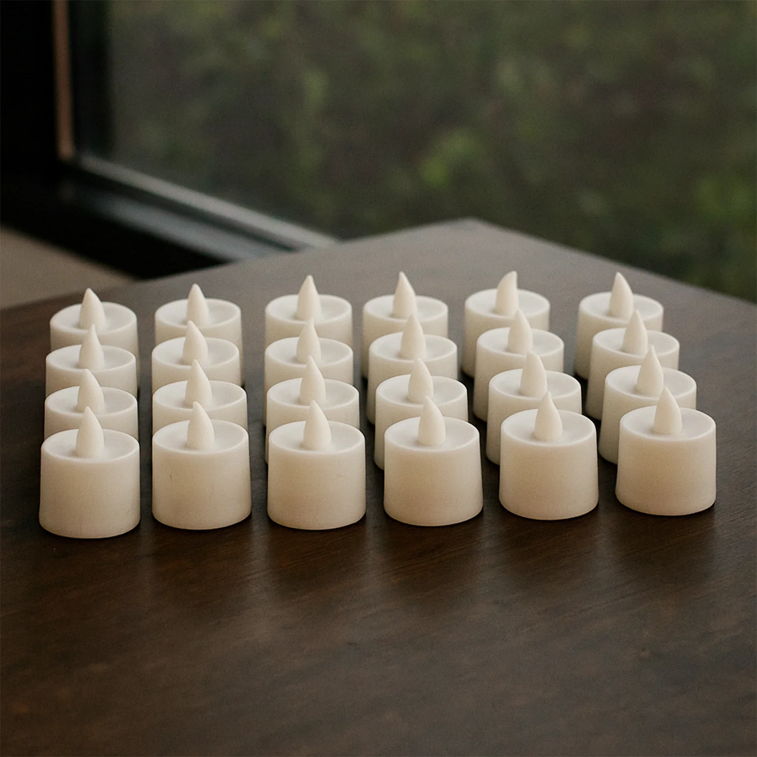 Blue LED Tea Light Candles – 24 Pc Flameless Decorative Lights - Image 3