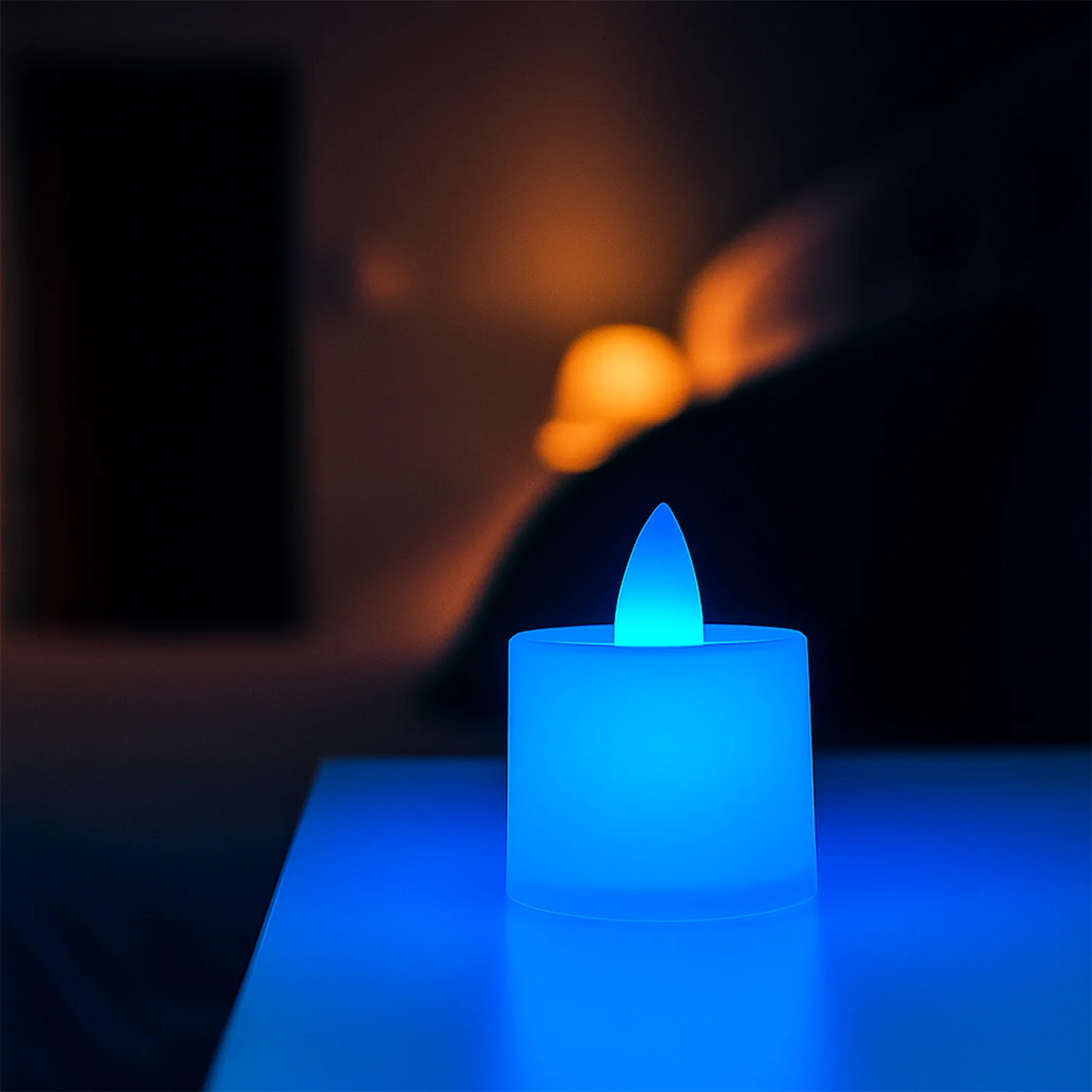 Blue LED Tea Light Candles – 24 Pc Flameless Decorative Lights - Image 6