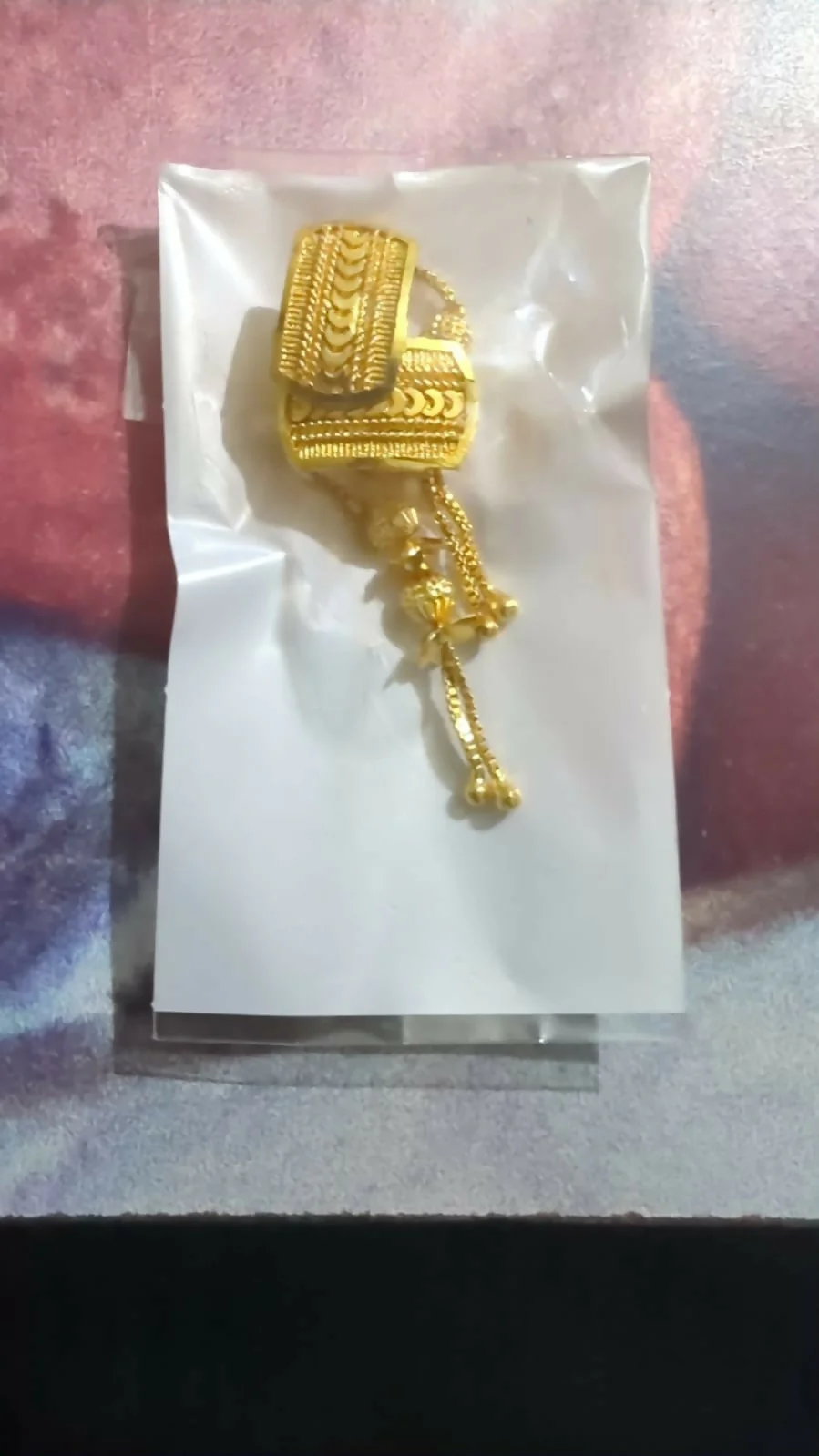 Gold-Plated Jhumka Earrings – Traditional Long Chain Beads Jewellery - Image 5
