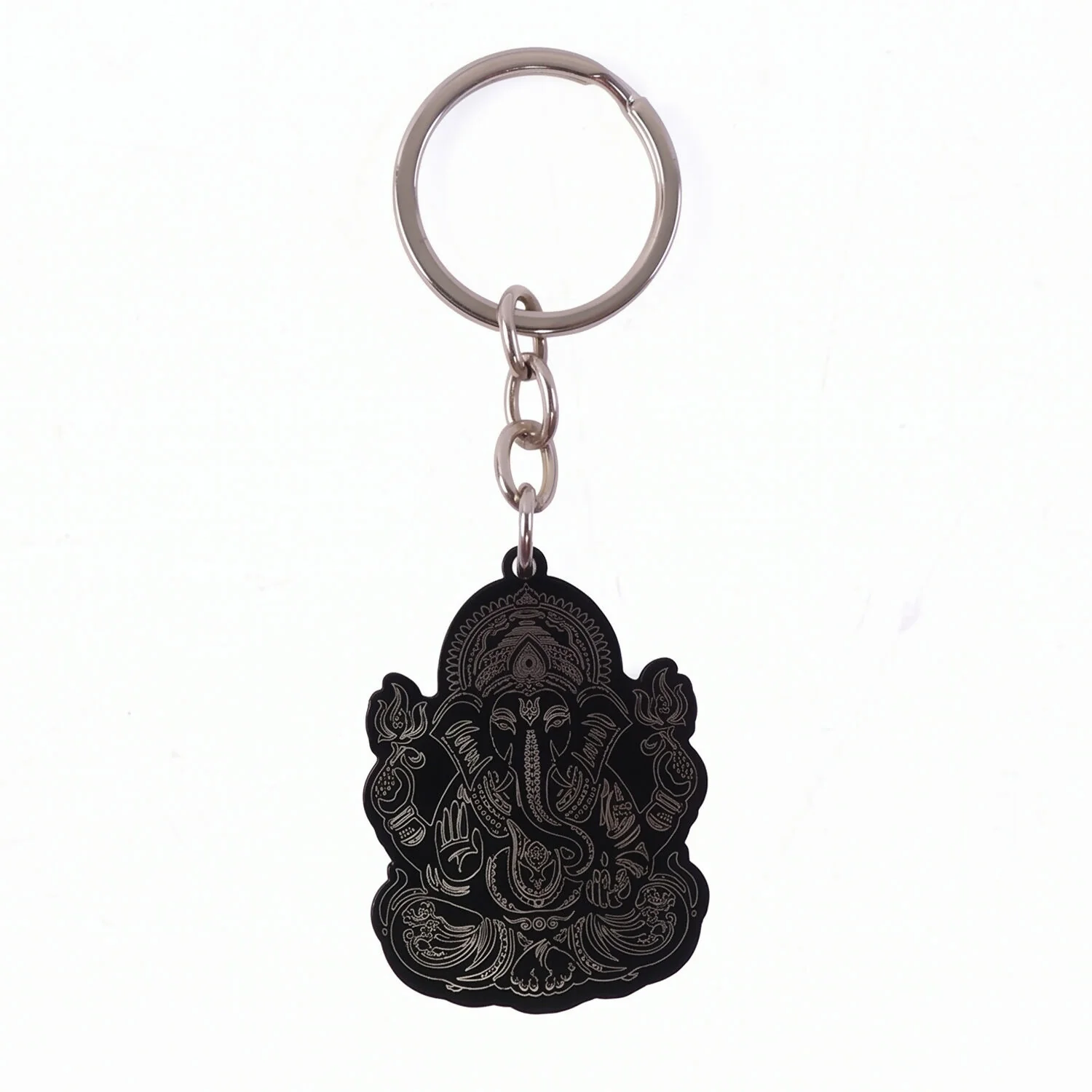 Lord Ganesha Black Stainless Steel Devotional Keychain | Premium Metal Key Ring Gift - Image 6