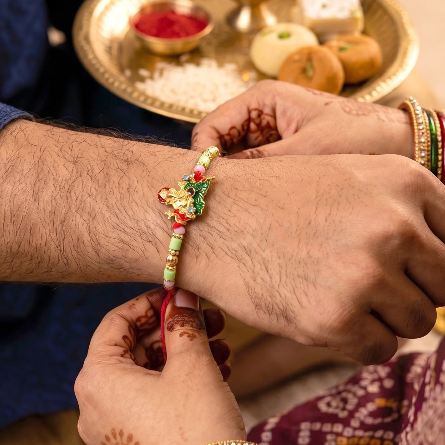 Ganesha Rakhi – Elegant Traditional Sister Gift for Raksha Bandhan - Image 2