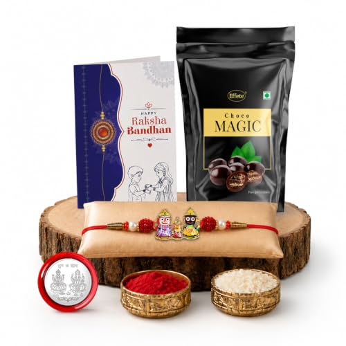 Lord Jagannath Rakhi Combo - Raksha Bandhan Gift with Choco Magic Standy Pouch, Pack of 5 - Image 6