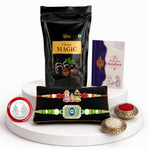 Lord Jagannath Rakhi Combo - Raksha Bandhan Gift with Choco Magic Standy Pouch, Pack of 6 - Image 5
