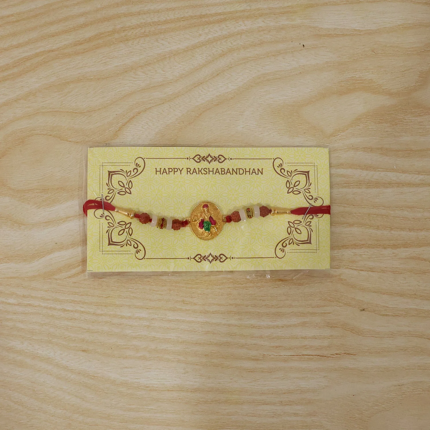 Lord Krishna Rakhi – Elegant Rudraksha Beads for Raksha Bandhan - Image 8