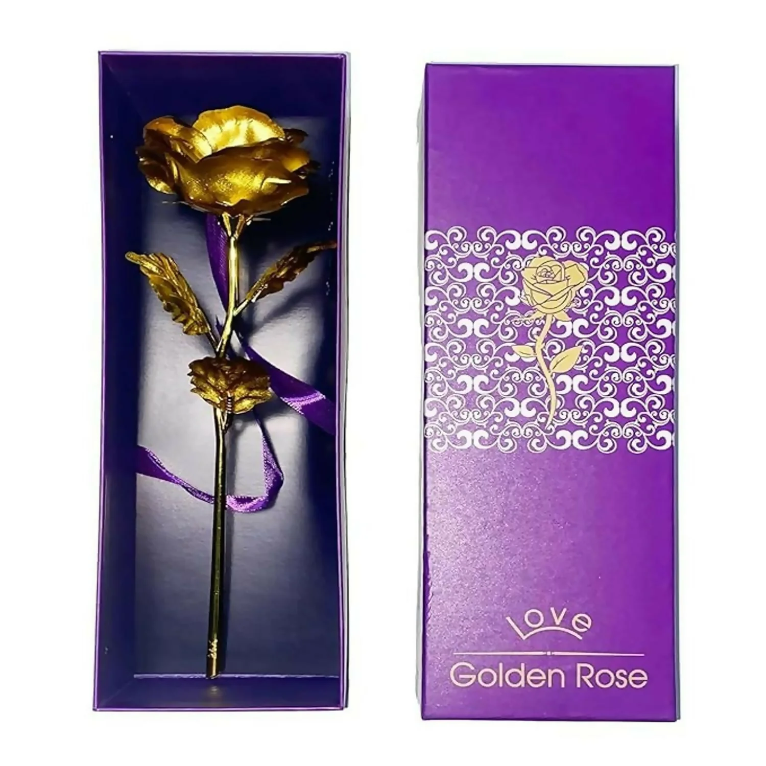 Gold Plated Artificial Rose – Eternal Love Decor Gift - Image 8