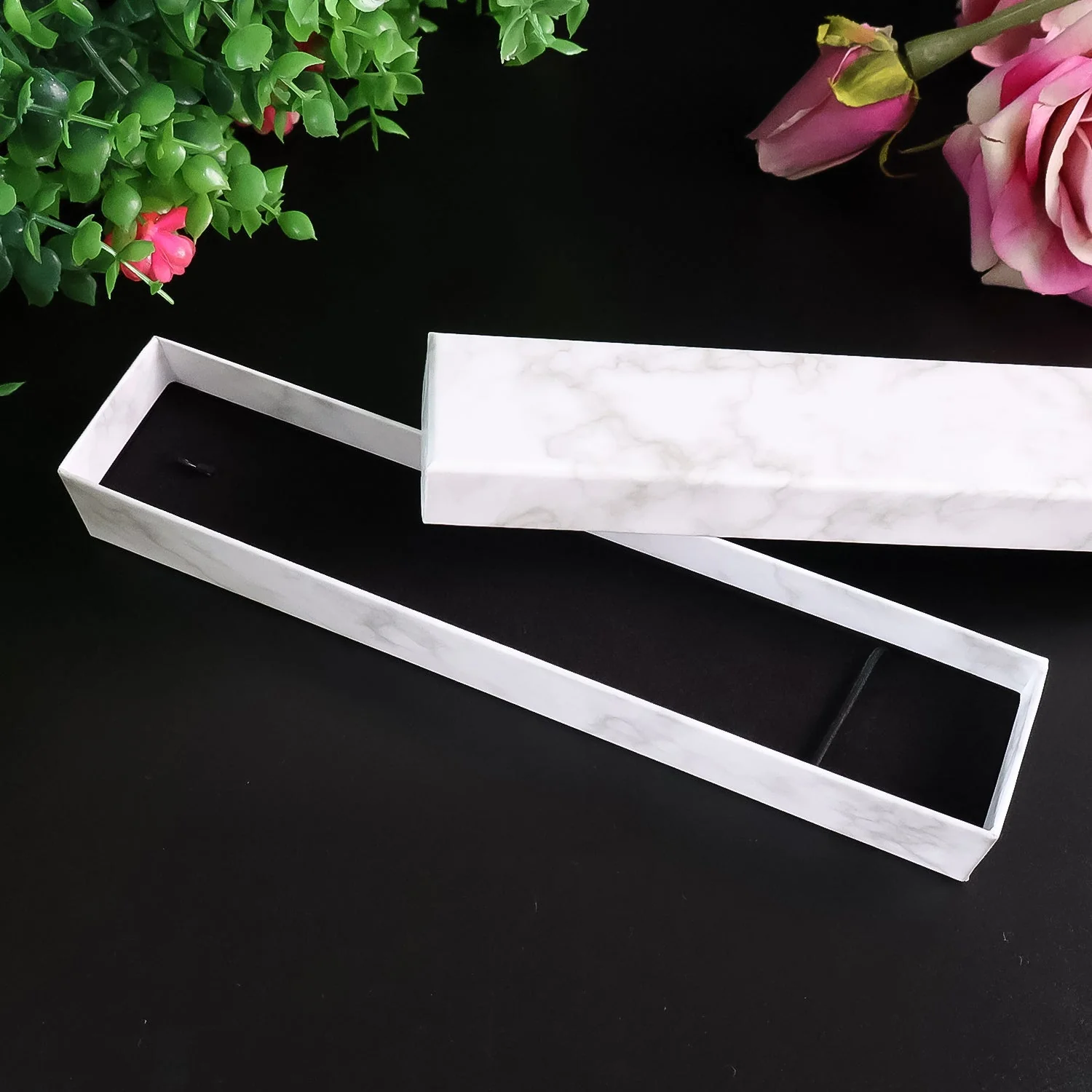 Jewelry Gift Box – Marble Finish Velvet Insert for Bracelets 21x5cm - Image 7