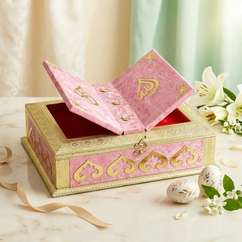 Luxury Velvet Quran Box – Elegant Storage & Prayer Organizer - Image 2