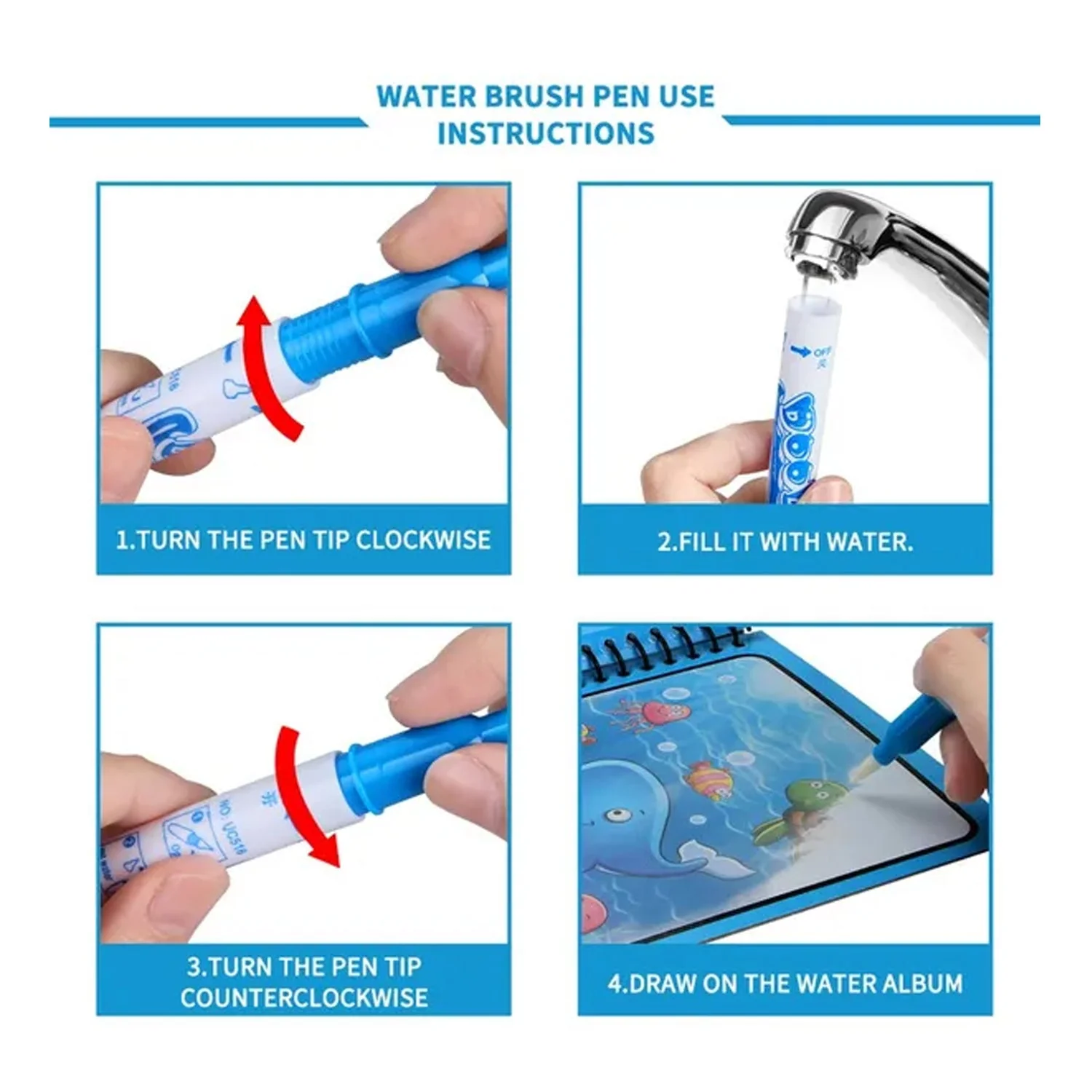 Magic Water Coloring Book – Reusable Mess-Free Fun for Kids | Inventive Play - Image 3