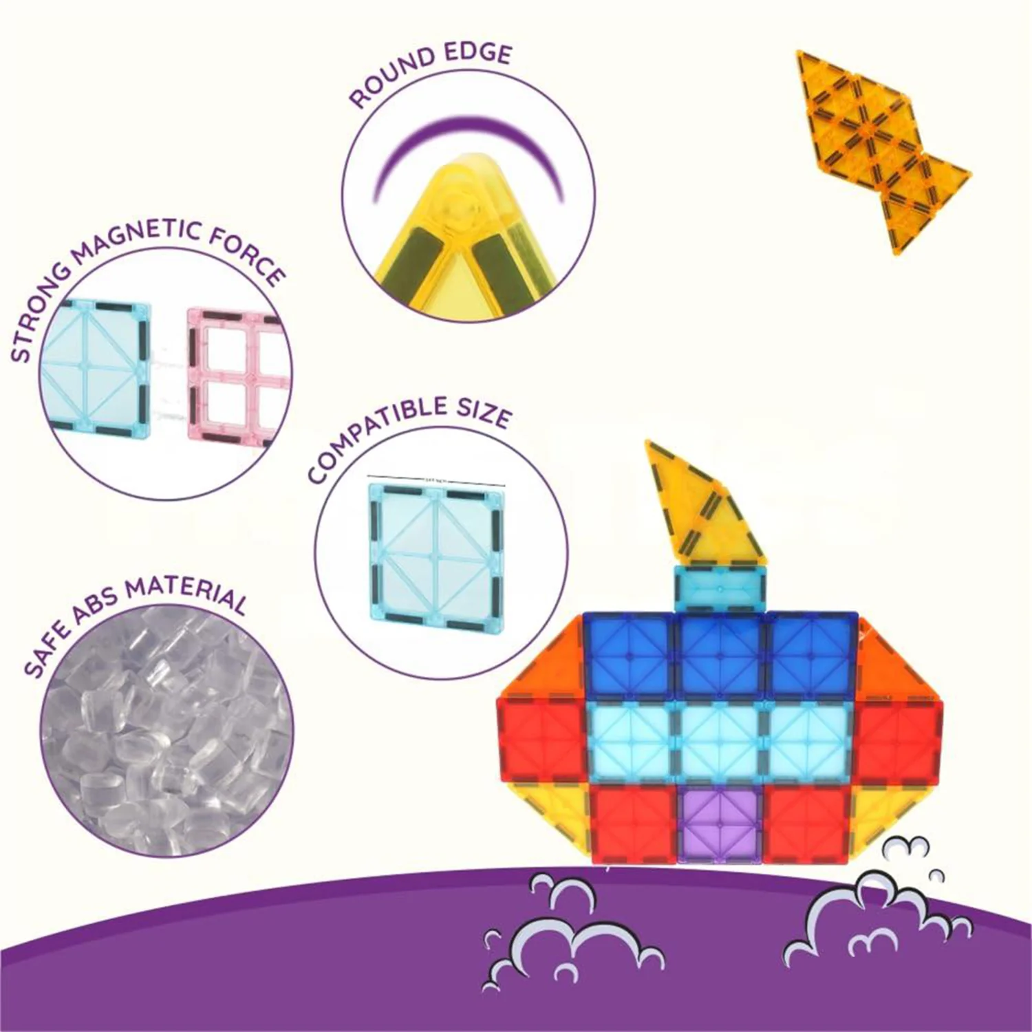 Magnetic Building Tiles – Creative 16-Piece STEM Toy Set - Image 3
