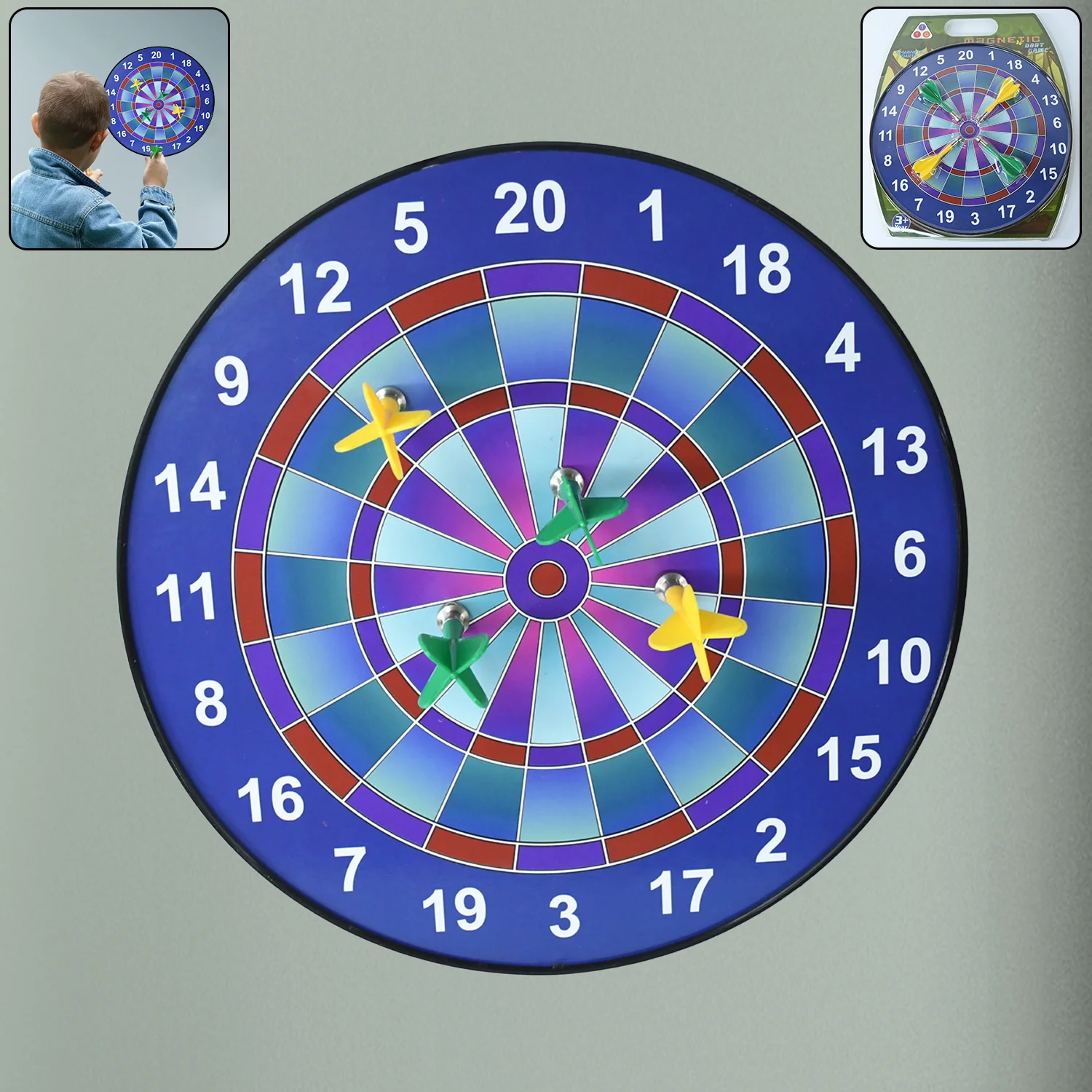 Magnetic Dartboard – Safe Indoor Game Set with 4 Colorful Darts