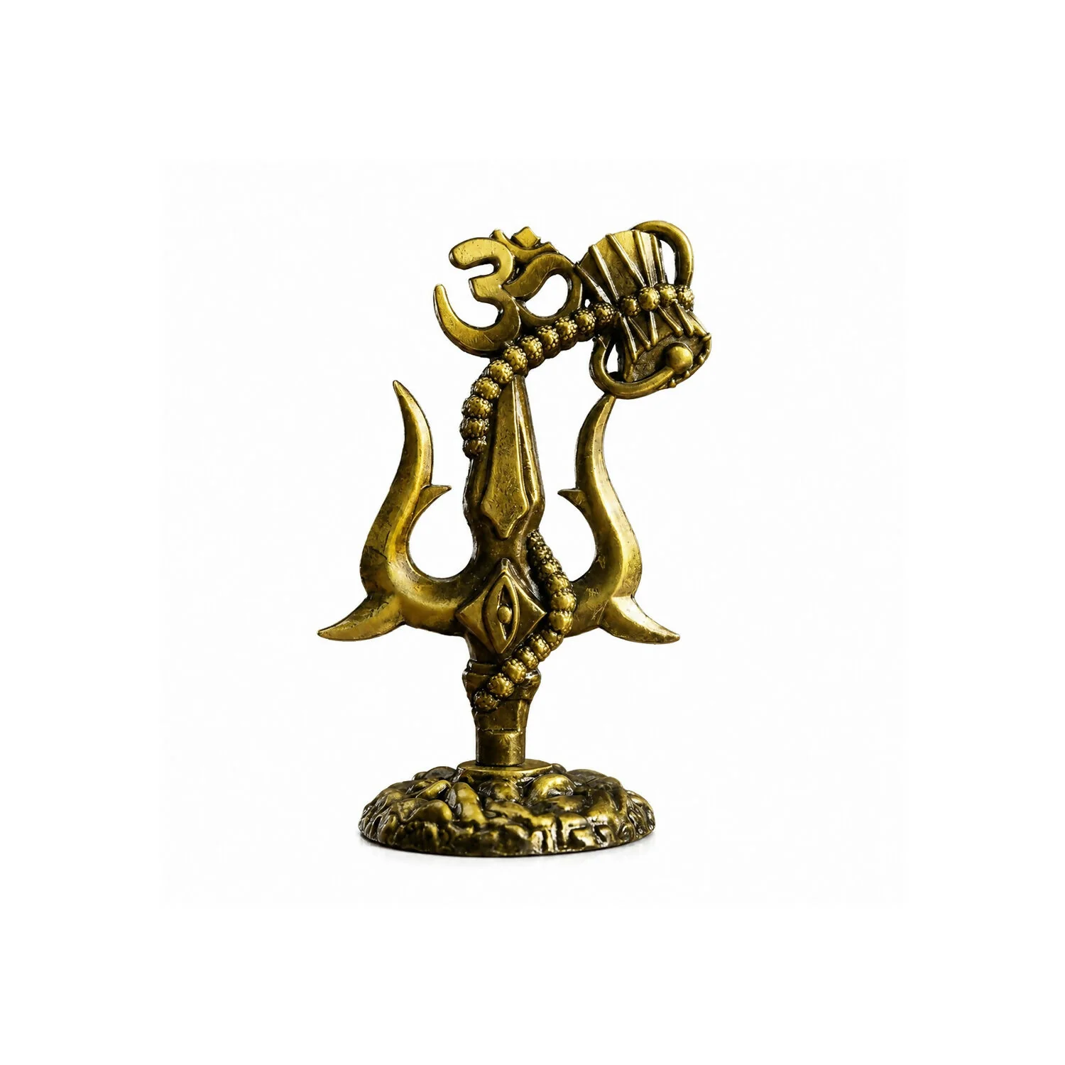 Mahadev Om Trishul Damru Showpiece Antique Gold for Spiritual Home Decor - Image 5