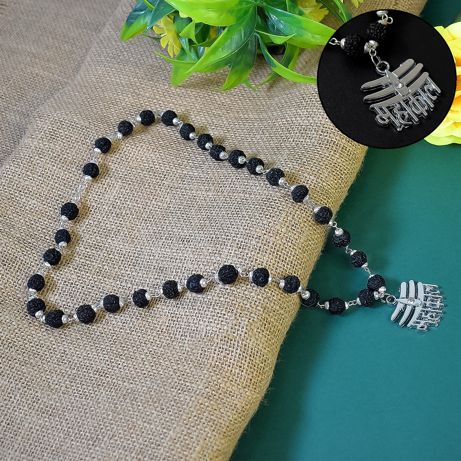 Mahakal Name Chain – Black Rudraksha Pendant | BBJ