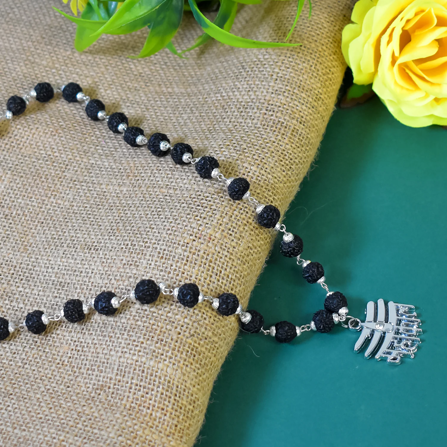 Mahakal Name Chain – Black Rudraksha Pendant | BBJ - Image 4